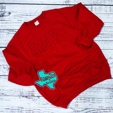 Load image into Gallery viewer, ARGYLE EAGLES: Argyle Double Fleece Applique Sweatshirt-Red