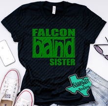Load image into Gallery viewer, LDHS FALCONS: BAND Custom Family Black Tee or Sweatshirt