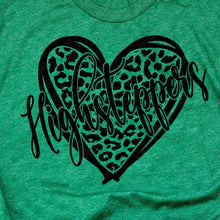 Load image into Gallery viewer, LDHS FALCONS: HIGHSTEPPERS Leopard Heart-Green