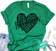 Load image into Gallery viewer, LDHS FALCONS: HIGHSTEPPERS Leopard Heart-Green