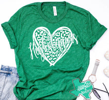 Load image into Gallery viewer, LDHS FALCONS: HIGHSTEPPERS Leopard Heart-Green