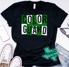 Load image into Gallery viewer, LDHS FALCONS: COLOR GUARD Block Color Guard Black Tee or Sweatshirt