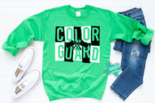Load image into Gallery viewer, LDHS FALCONS: COLOR GUARD Block Color Guard Green Tee or Sweatshirt