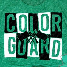 Load image into Gallery viewer, LDHS FALCONS: COLOR GUARD Block Color Guard Green Tee or Sweatshirt