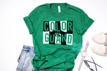 Load image into Gallery viewer, LDHS FALCONS: COLOR GUARD Block Color Guard Green Tee or Sweatshirt