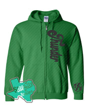 Load image into Gallery viewer, Thunder Extreme: "Thunder with Logo Accent" Green Full Zip Sweatshirt