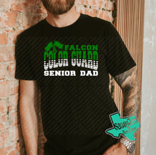 Load image into Gallery viewer, LDHS FALCONS: COLOR GUARD Color Guard Senior DAD Black Tee or Sweatshirt