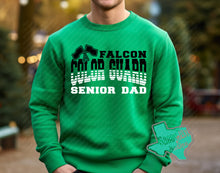 Load image into Gallery viewer, LDHS FALCONS: COLOR GUARD Color Guard Senior DAD Green Tee or Sweatshirt