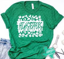 Load image into Gallery viewer, LDHS FALCONS: HIGHSTEPPERS Leopard Script-Green