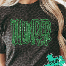 Load image into Gallery viewer, Thunder Extreme: "THUNDER with Logo Insert" Black Leopard Tees
