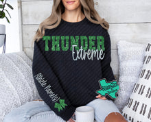 Load image into Gallery viewer, Thunder Extreme: "Oversize Thunder Extreme with Name Accent" Black Sweatshirt