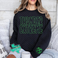 Load image into Gallery viewer, Thunder Extreme: "Thunder Extreme with Logo Accent" Black Tee or Sweatshirt
