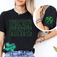 Load image into Gallery viewer, Thunder Extreme: "Thunder Extreme with Logo Accent" Black Tee or Sweatshirt