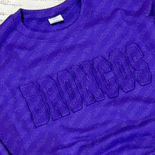 Load image into Gallery viewer, DENTON HIGH: Broncos Double Fleece Applique Sweatshirt-Purple
