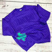 Load image into Gallery viewer, DENTON HIGH: Broncos Double Fleece Applique Sweatshirt-Purple
