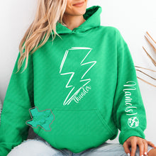 Load image into Gallery viewer, Thunder Extreme: "Bolt with Logo and Name Accent" Green Crews or Hoodies
