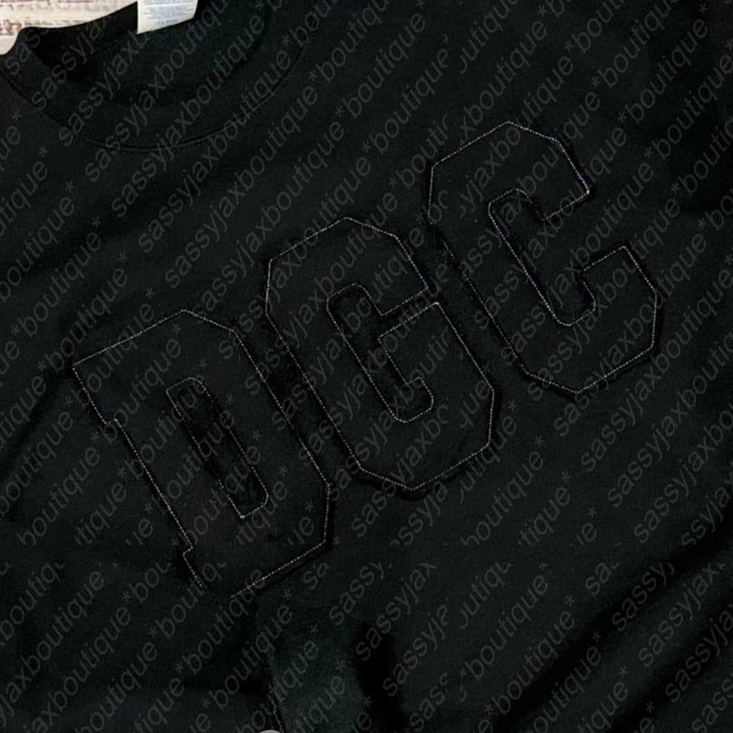 DENTON GUYER: DGC Double Fleece Applique Sweatshirt-Black