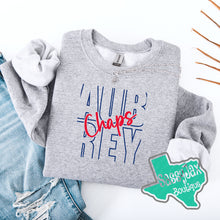 Load image into Gallery viewer, &#39;Aubrey Hollow Block Chaps Script&#39;  Crewneck Sweatshirt-Grey
