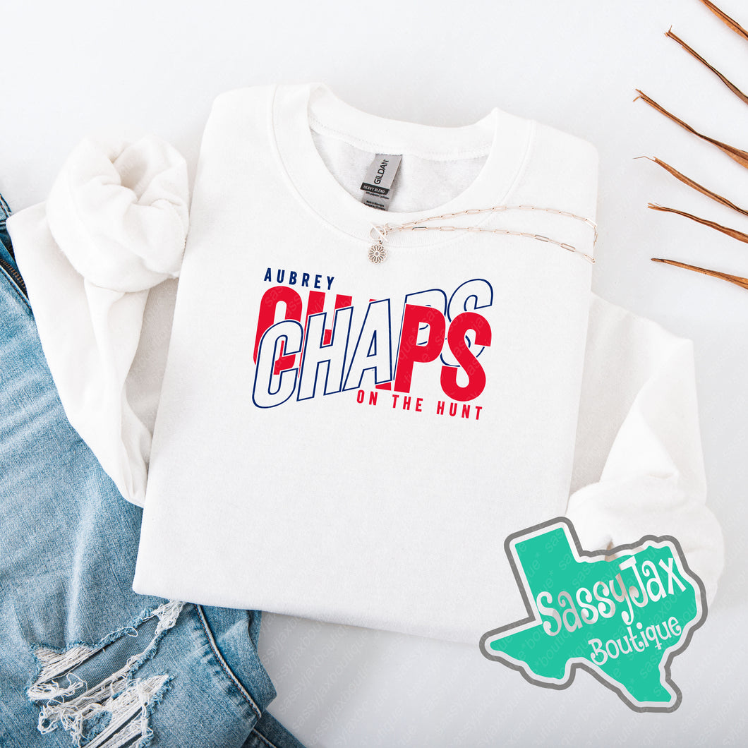 'Chaps Diagonal'  Crewneck Sweatshirt-White