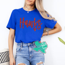 Load image into Gallery viewer, ARGYLE REDHAWKS: Hawks script with heart Tees-Royal
