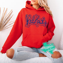 Load image into Gallery viewer, ARGYLE REDHAWKS: RedHawks Script Outline Hoodie-Red
