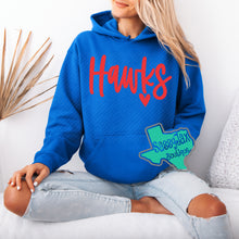 Load image into Gallery viewer, ARGYLE REDHAWKS: Hawks script with heart Hoodie-Royal
