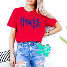 Load image into Gallery viewer, ARGYLE REDHAWKS: Hawks script with heart Tees-Red
