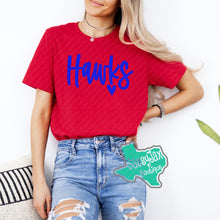 Load image into Gallery viewer, ARGYLE REDHAWKS: Hawks script with heart Tees-Red
