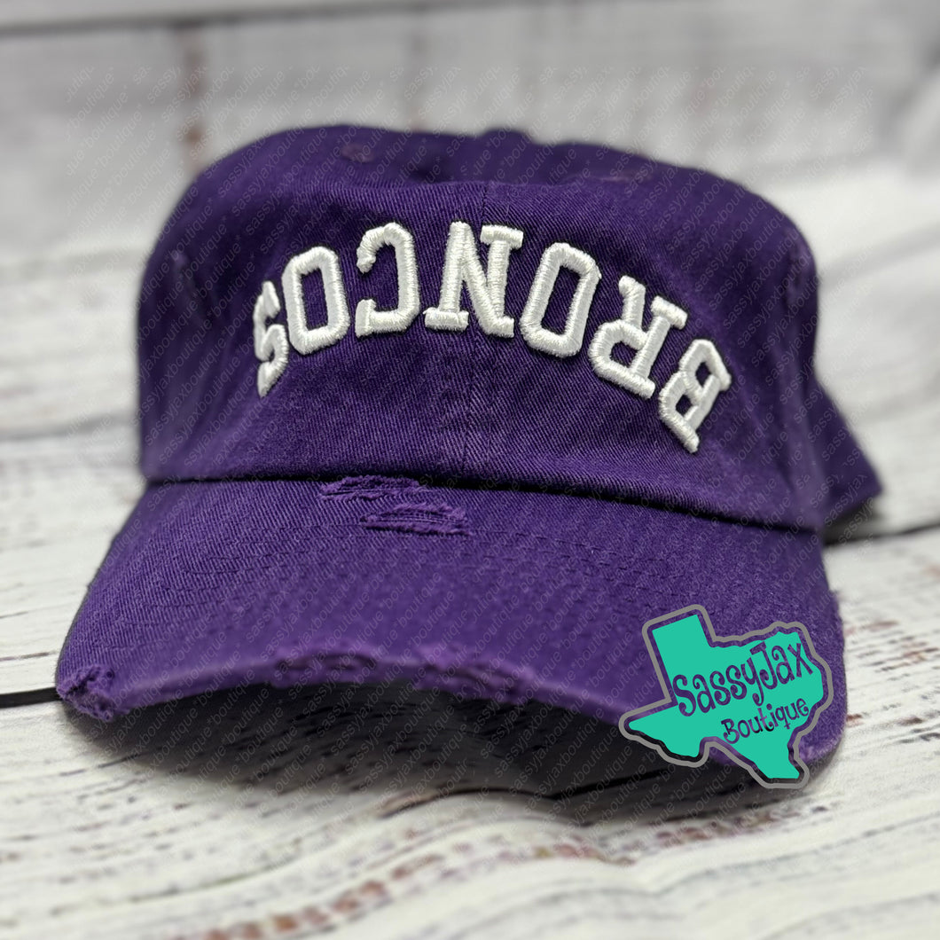 DHS Broncos: Embroidered BRONCOS Distressed Cap