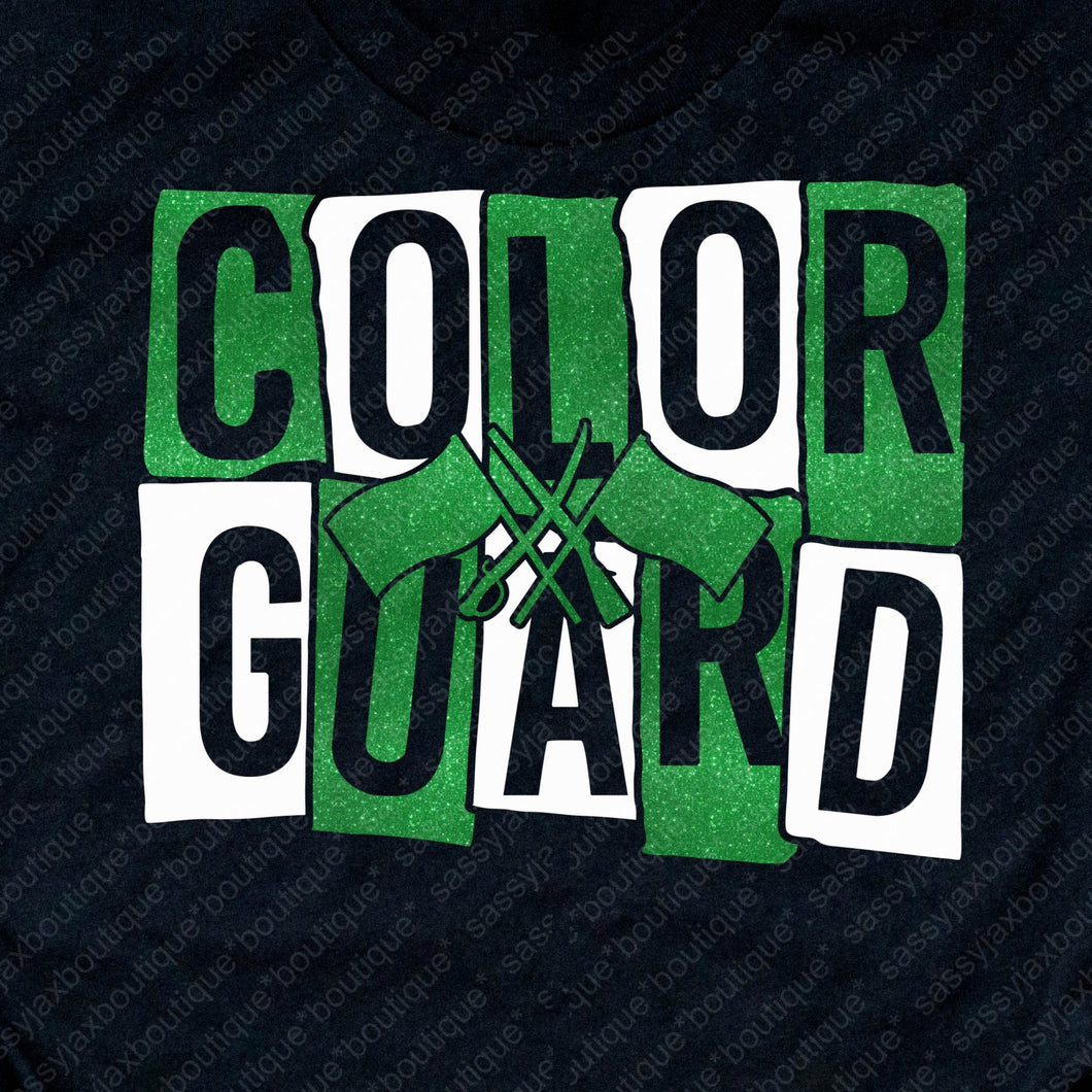 COLOR GUARD Block Color Guard Black Tee or Sweatshirt