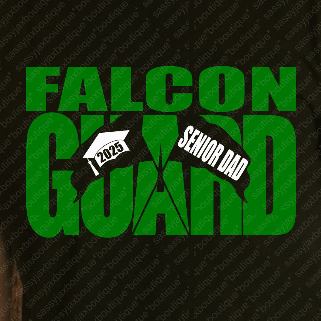 COLOR GUARD Falcon Guard Senior DAD Black Tee or Sweatshirt