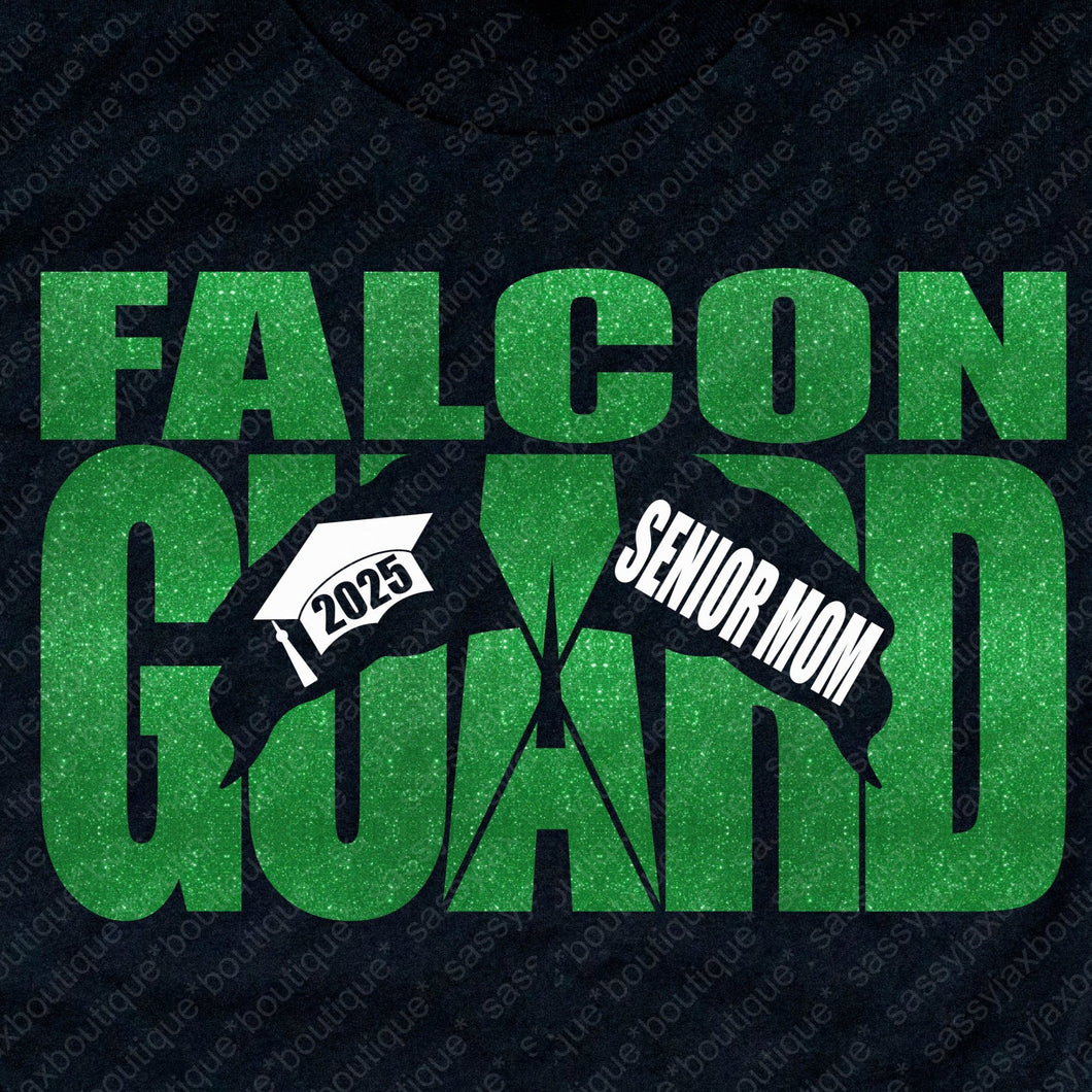 COLOR GUARD Falcon Guard Senior MOM Black Tee or Sweatshirt