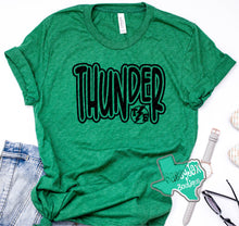 Load image into Gallery viewer, Thunder Extreme: "THUNDER with Logo Insert" Green Tees
