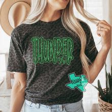 Load image into Gallery viewer, Thunder Extreme: "THUNDER with Logo Insert" Black Leopard Tees
