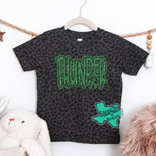 Load image into Gallery viewer, Thunder Extreme: "THUNDER with Logo Insert" Black Leopard Tees
