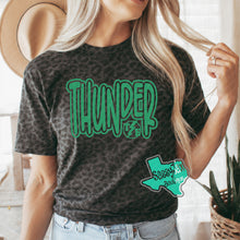 Load image into Gallery viewer, Thunder Extreme: "THUNDER with Logo Insert" Black Leopard Tees
