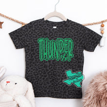 Load image into Gallery viewer, Thunder Extreme: "THUNDER with Logo Insert" Black Leopard Tees
