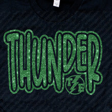 Load image into Gallery viewer, Thunder Extreme: "THUNDER with Logo Insert" Black Tees
