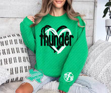 Load image into Gallery viewer, Thunder Extreme: "Thunder Double Heart" Green Tee or Sweatshirt
