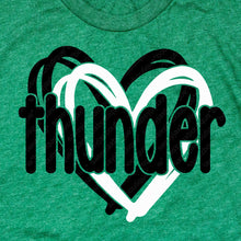 Load image into Gallery viewer, Thunder Extreme: "Thunder Double Heart" Green Tee or Sweatshirt
